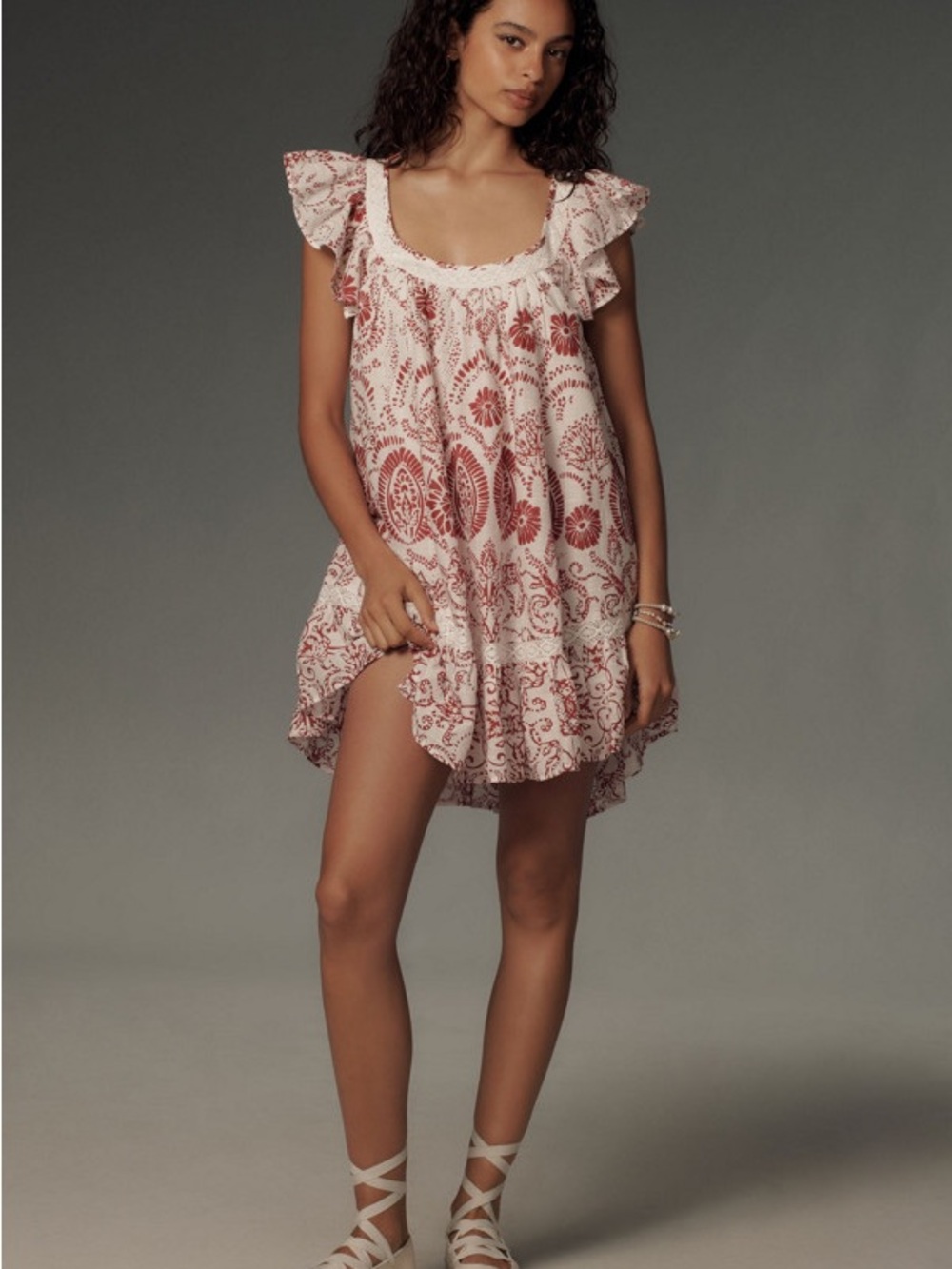 Nwot Maeve flutter sleeve babydoll mini dress